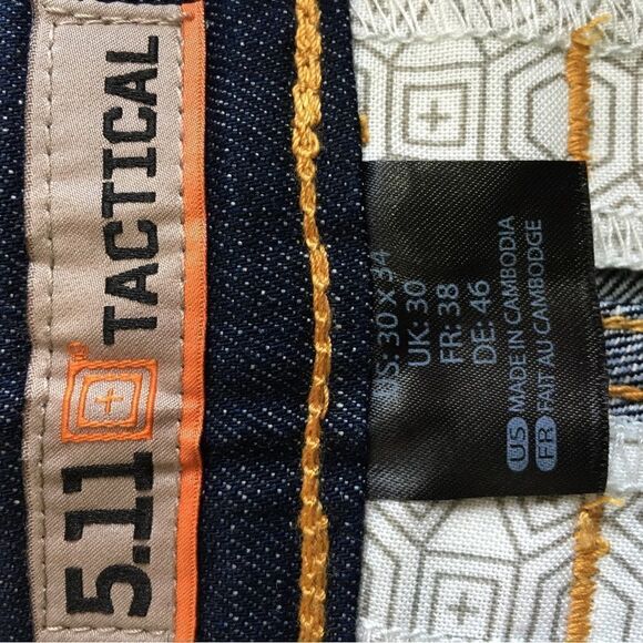 5.11 Tactical Men's Straight Jeans - Dark Blue - Picture 8 of 9